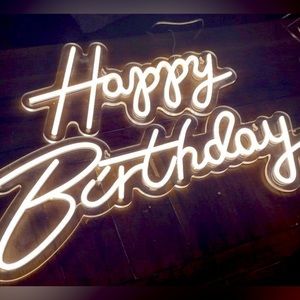 Neon happy birthday sign